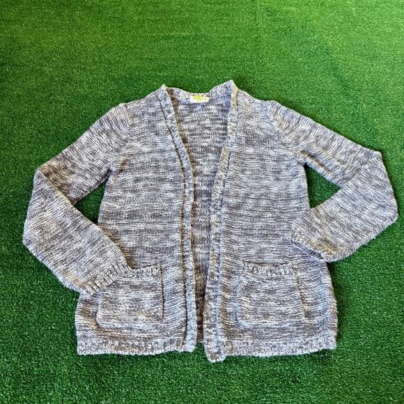 Crazy 8 Long Sleeve Subtle Metallic Sparkle Open front Cardigan Sweater Size M - Picture 1 of 11